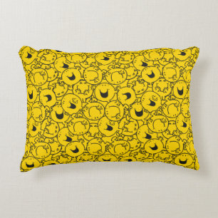 Mr  Happy   Batch of Yellow Smiles Pattern Accent Pillow