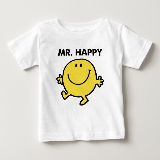 Mr. Happy | Dancing & Smiling Baby T-Shirt (Front)
