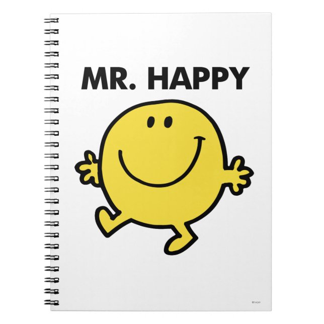 Mr. Happy | Dancing & Smiling Notebook (Front)