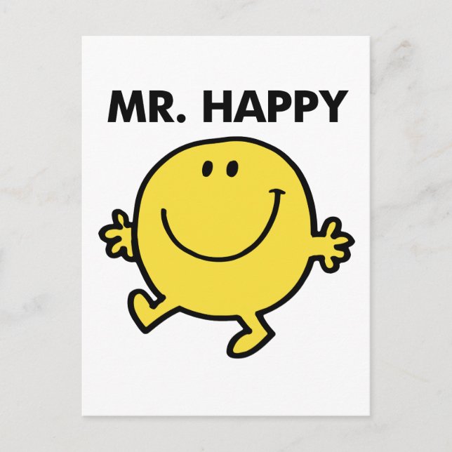 Mr. Happy | Dancing & Smiling Postcard (Front)
