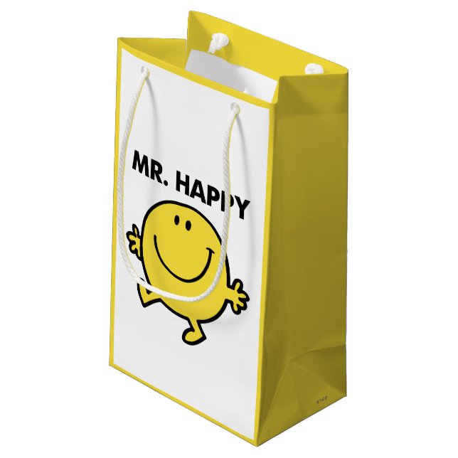 Mr. Happy | Dancing & Smiling Small Gift Bag (Back Angled)