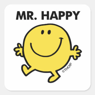 Mr. Happy Dancing & Smiling Square Sticker