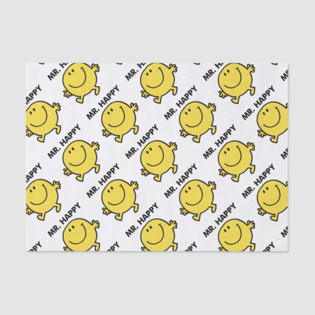 Mr. Happy | Dancing & Smiling Tissue Paper (Front)