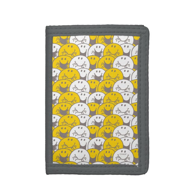 Mr Happy | Flashing Smiles Pattern Tri-fold Wallet (Front Vertical)