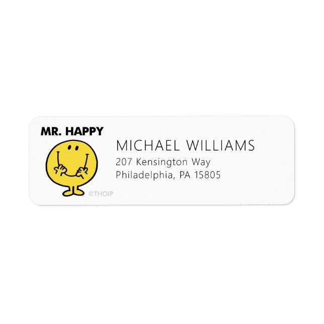 Mr. Happy | Giant Smiley Face Label (Front)