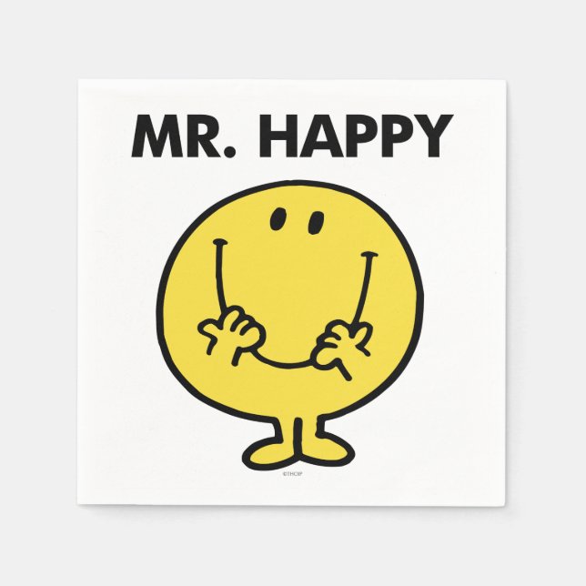 Mr. Happy | Giant Smiley Face Paper Napkins (Front)