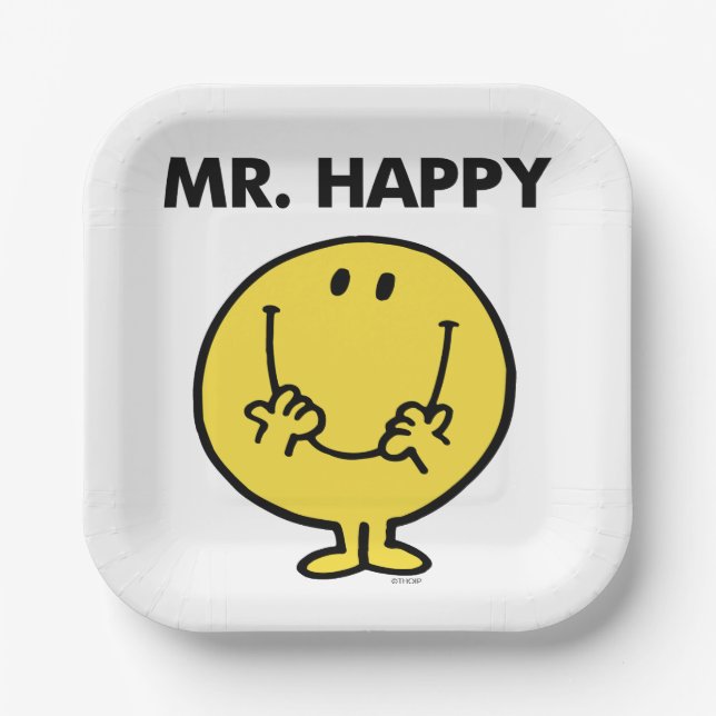 Mr. Happy | Giant Smiley Face Paper Plates (Front)