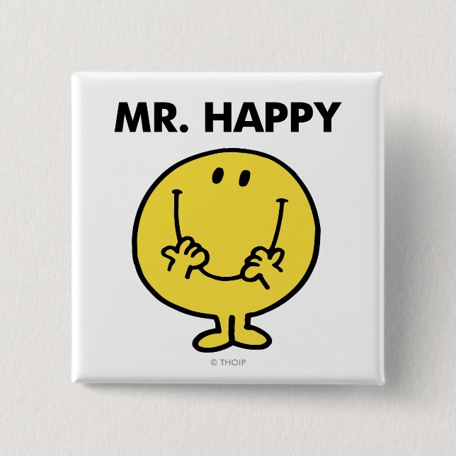 Mr. Happy | Giant Smiley Face Pinback Button (Front)