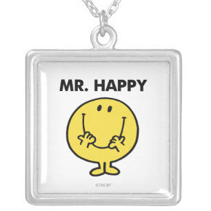 Mr. Happy   Giant Smiley Face Silver Plated Necklace