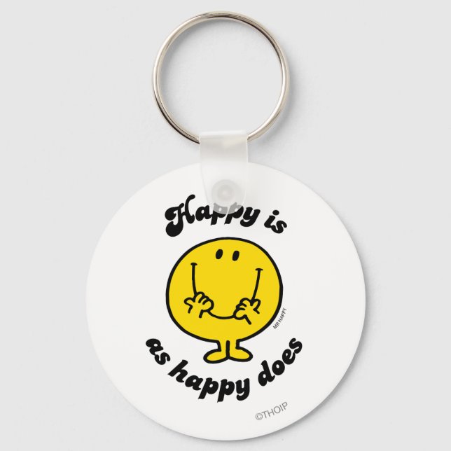 Mr. Happy | Happy Is As Happy Does Keychain (Front)