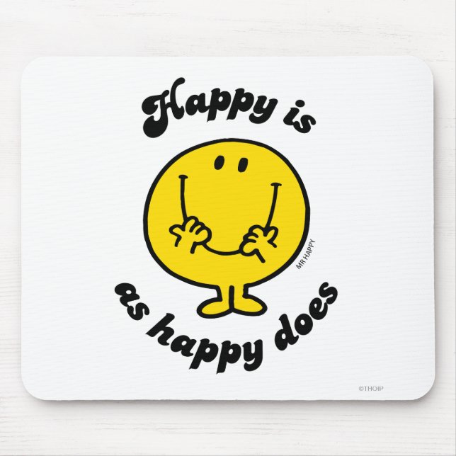 Mr. Happy | Happy Is As Happy Does Mouse Pad (Front)