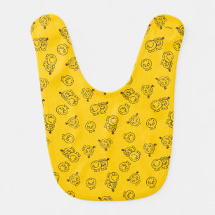 Mr Happy & Little Miss Sunshine Yellow Pattern Baby Bib