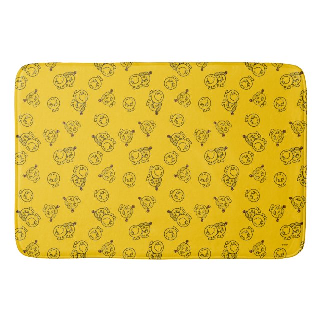 Mr Happy & Little Miss Sunshine | Yellow Pattern Bath Mat (Front)