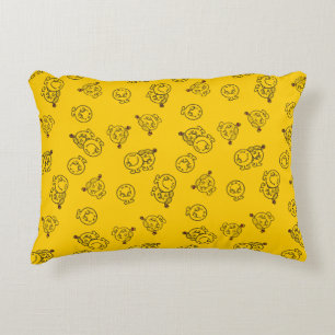 Mr Happy & Little Miss Sunshine Yellow Pattern Decorative Pillow