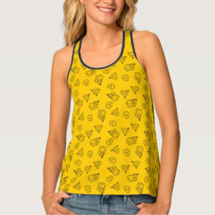 Mr Happy & Little Miss Sunshine Yellow Pattern Tank Top
