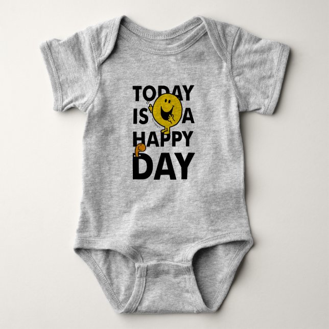 Mr. Happy | Today is a Happy Day Baby Bodysuit (Front)