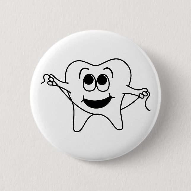 Mr. Happy Tooth Button (Front)