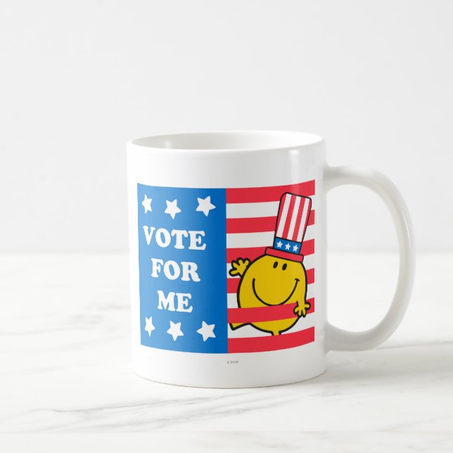 Mr. Happy Vote For Me Flag Coffee Mug (Right)