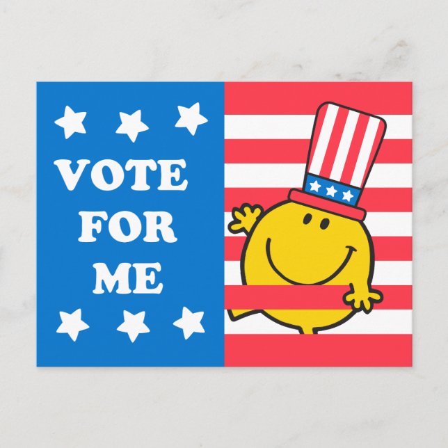 Mr. Happy Vote For Me Flag Postcard (Front)