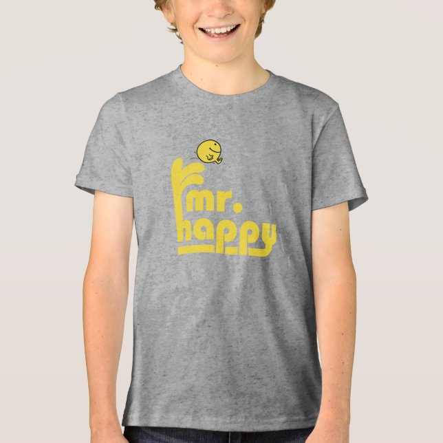 Mr. Happy | Water Fountain Tri-Blend Shirt (Front)