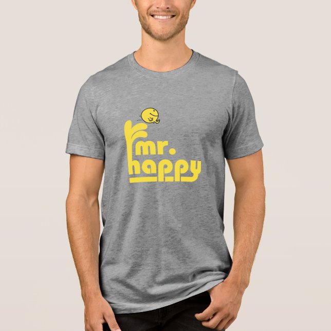 Mr. Happy | Water Fountain Tri-Blend Shirt (Front)