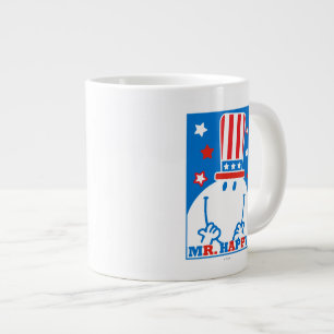 Mr. Happy With Patriotic Hat Large Coffee Mug
