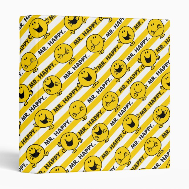 Mr Happy | Yellow Stripes Pattern Binder (Front/Spine)