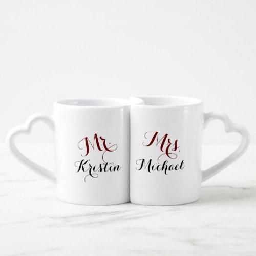 Mr Her  Mrs Him Coffee Mug Set