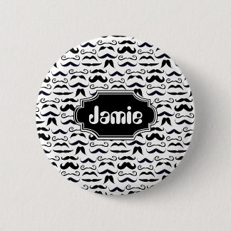 Mr. Hipster Mustache Vintage Retro Button