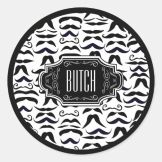 Mr. Hipster Mustache Vintage Retro Classic Round Sticker