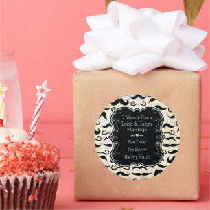 Mr. Hipster Mustache Vintage Retro Classic Round Sticker