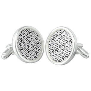 Mr. Hipster Mustache Vintage Retro Cufflinks
