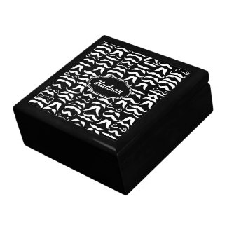 Mr. Hipster Mustache Vintage Retro Keepsake Box
