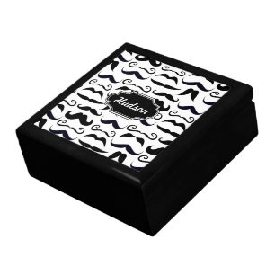 Mr. Hipster Mustache Vintage Retro Keepsake Box