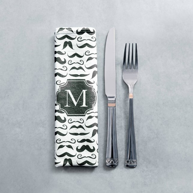 Mr. Hipster Mustache Vintage Retro Napkin (Creator Uploaded)