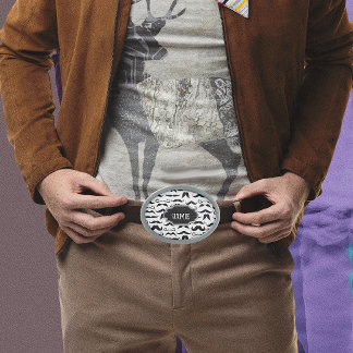 Mr. Hipster Mustache Vintage Retro Oval Belt Buckle