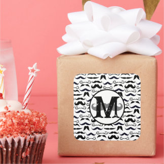 Mr. Hipster Mustache Vintage Retro Square Sticker