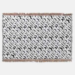 Mr. Hipster Mustache Vintage Retro Throw Blanket