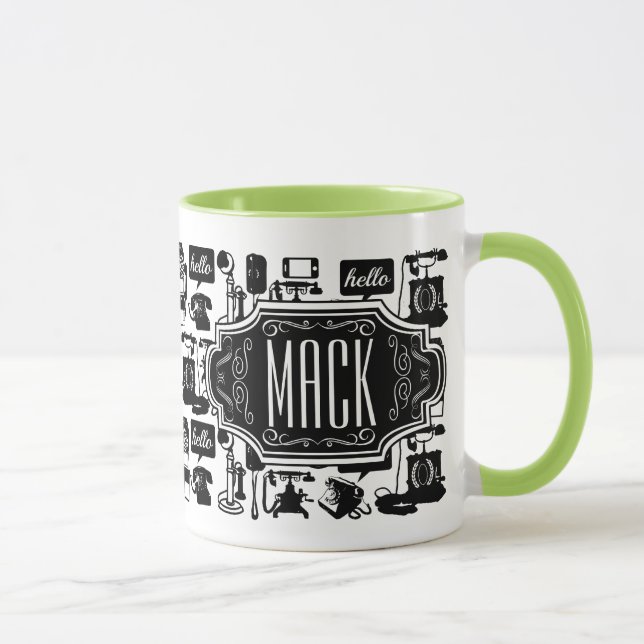 Mr. Hipster Retro Telephone Vintage Hello Mug (Right)