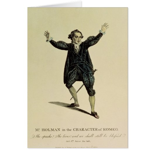 Mr Holman in the Character of Romeo, pub. 1784 Cards (Front)