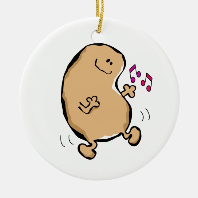 Mr Human Bean Doing The Jiggy Ceramic Ornament (Front)