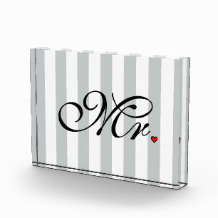 Mr. Husband Groom Click to Customize Color Stripes Award