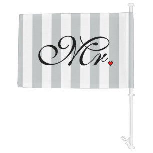 Mr. Husband Groom Click to Customize Color Stripes Car Flag