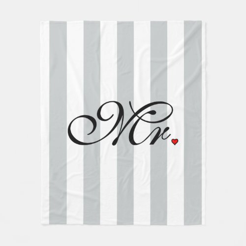 Mr Husband Groom Click to Customize Color Stripes Fleece Blanket