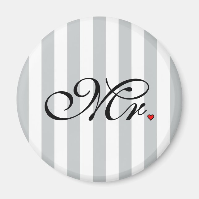 Mr. Husband Groom Click to Customize Color Stripes Magnet (Front)