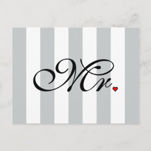 Mr. Husband Groom Click to Customize Color Stripes Postcard
