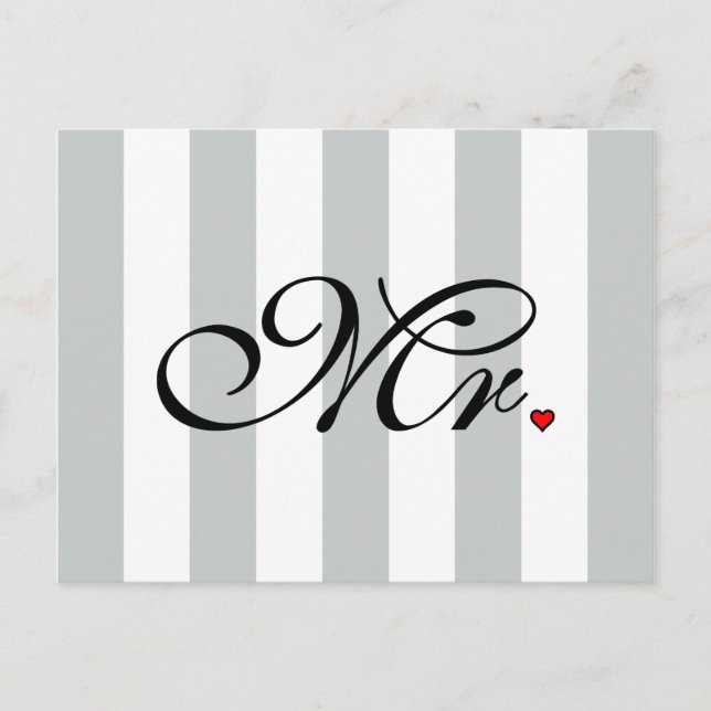 Mr. Husband Groom Click to Customize Color Stripes Postcard (Front)