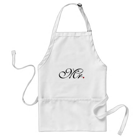 Mr. Husband Groom His Her Newly Weds Adult Apron