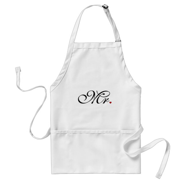 Mr. Husband Groom His Her Newly Weds Adult Apron (Front)