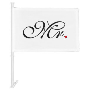 Mr. Husband Groom His Her Newly Weds Car Flag